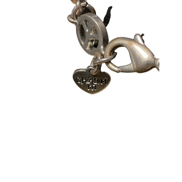 Vintage Charm Bracelet With Peace Signs & Colorful Charms - Picture 3 of 5